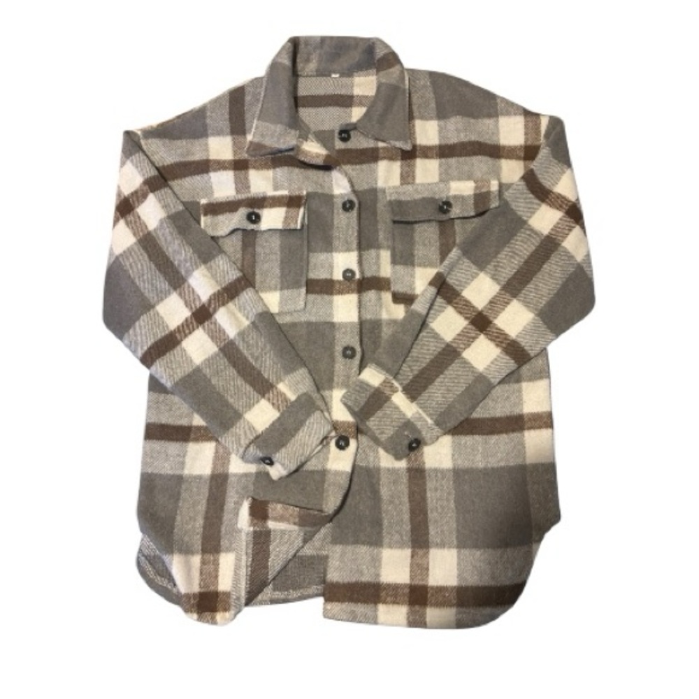 Plaid Button-Up Women's Jacket